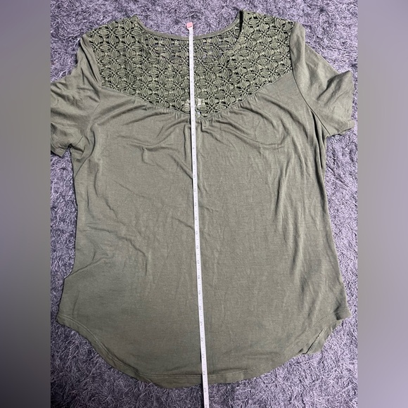 Olive Green Short Sleeve Blouse - Picture 11 of 13